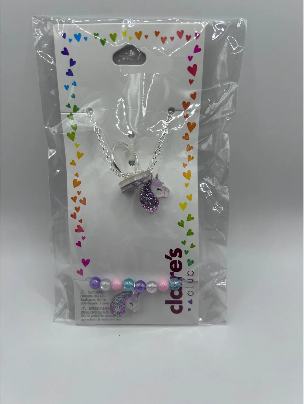 Claire's Club Unicorn Necklace and Bracelet Set